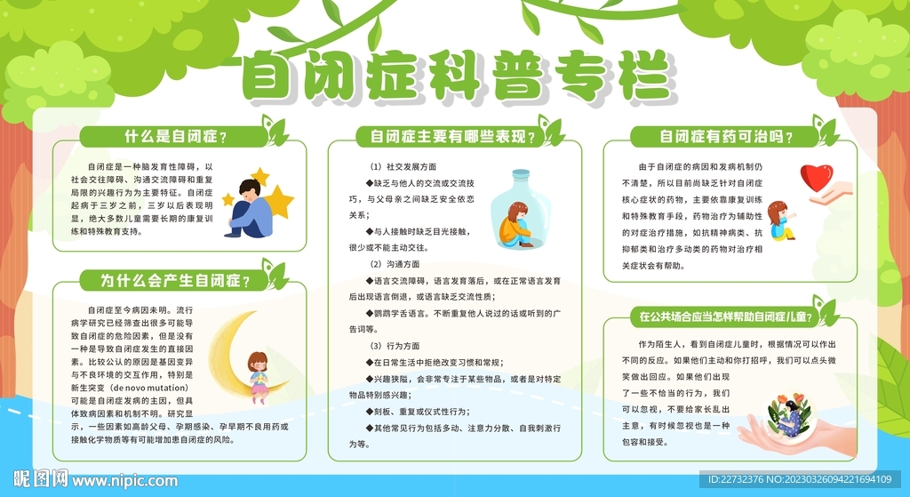 世界自闭症日孤独症日展板