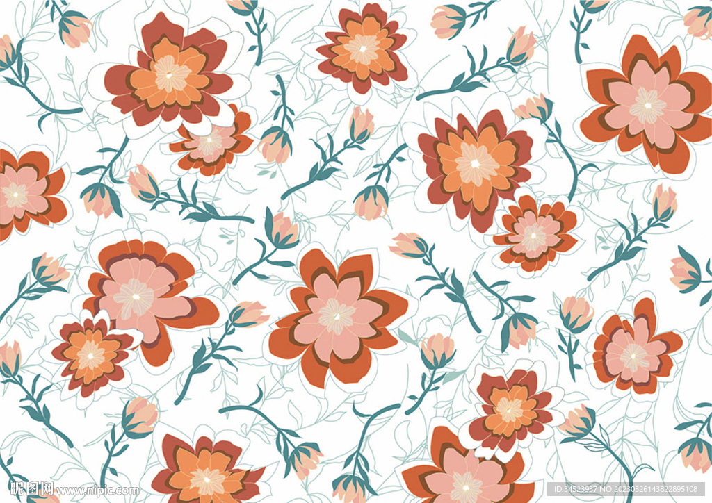 矢量装饰花卉图案