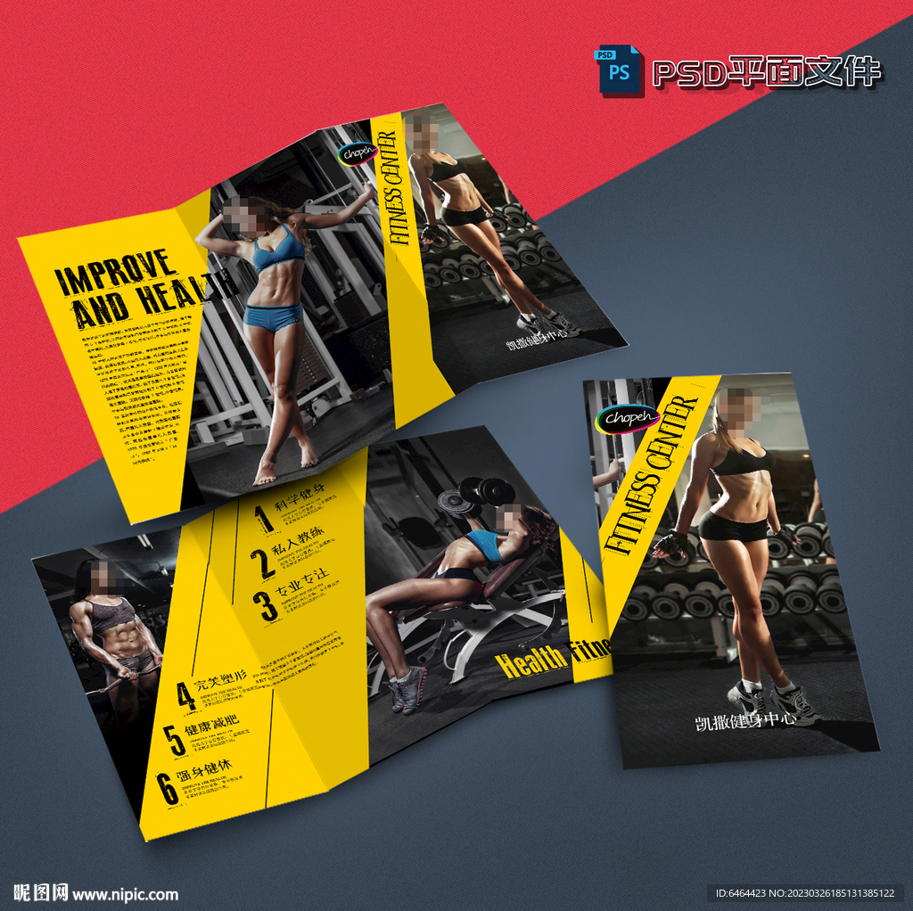 健身三折页