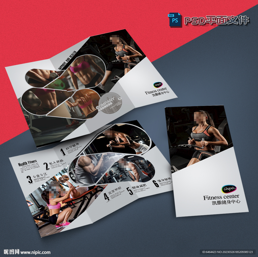健身三折页
