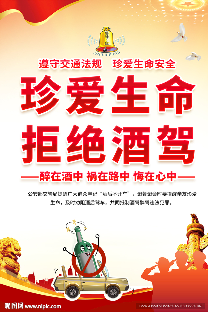 拒绝酒驾交通安全海报