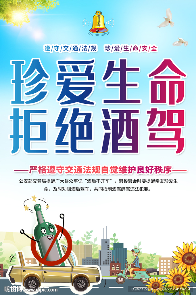 拒绝酒驾交通安全海报