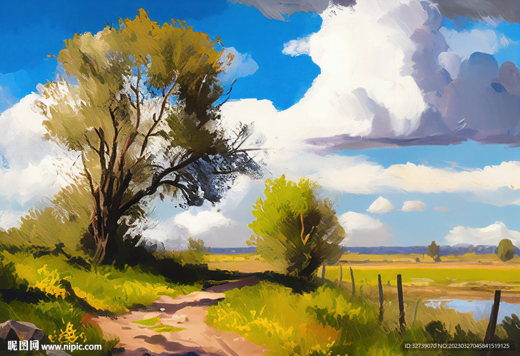 油画 田园风光