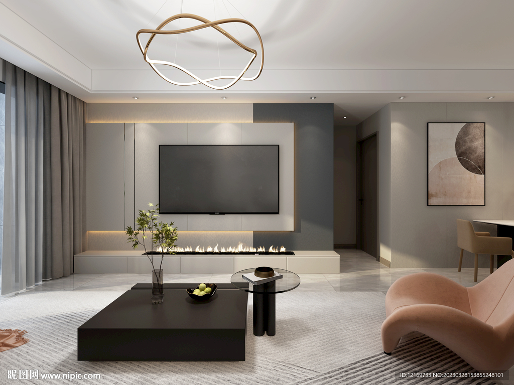 小规格电视背景墙