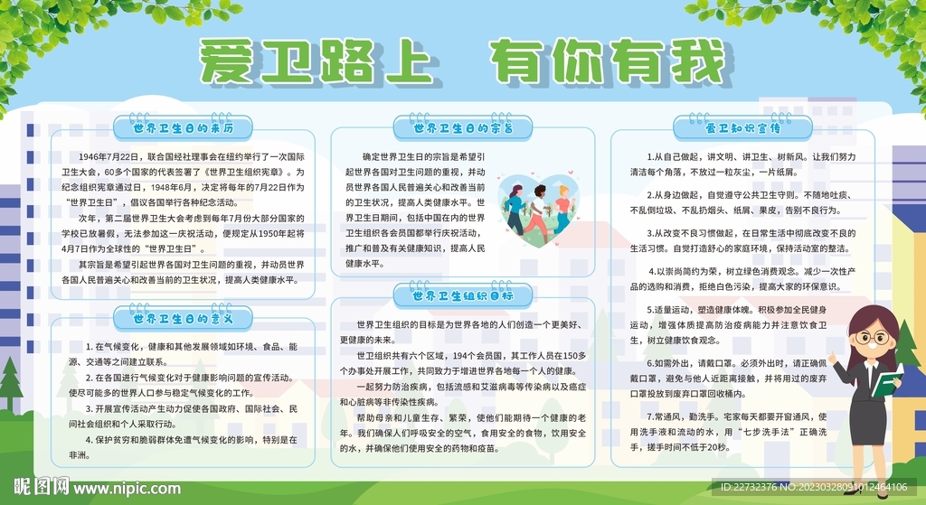 世界卫生日宣传展板