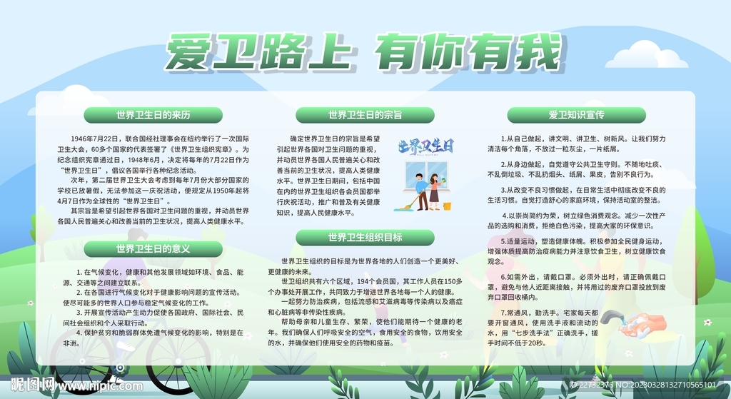 世界卫生日宣传展板