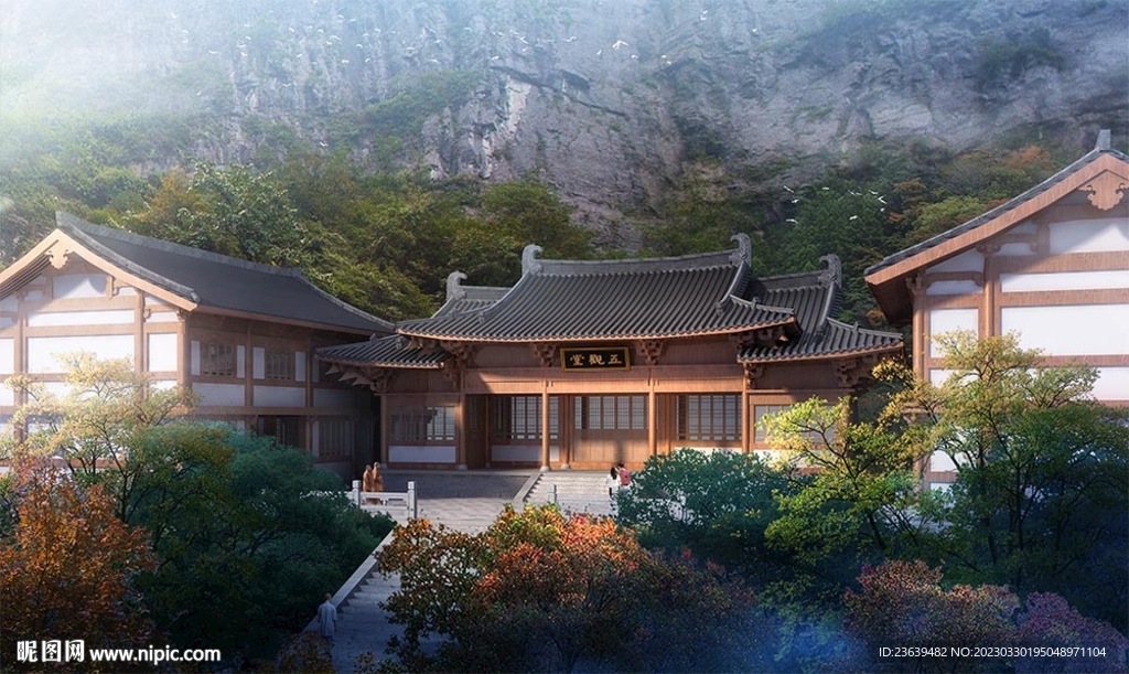 古建寺庙效果图