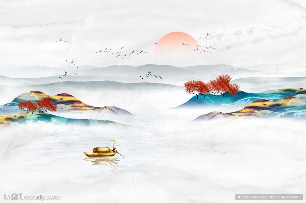 水墨江南背景墙