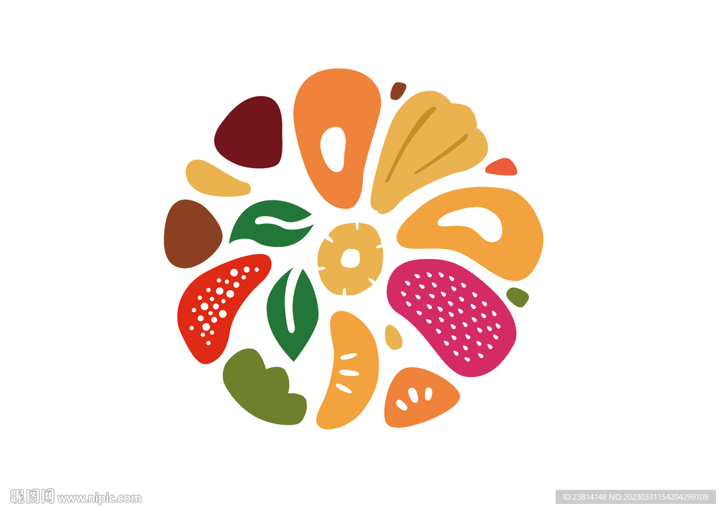 水果圆形矢量图