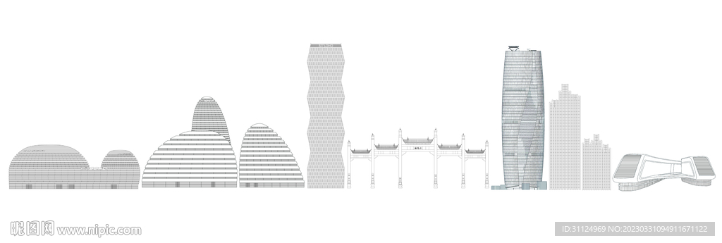 SOHO建筑矢量线稿设计稿