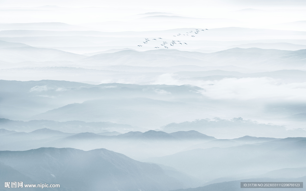 意境水墨山水画