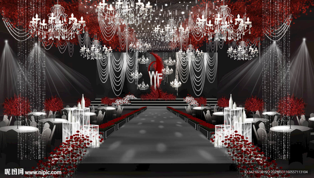 黑红色秀场风婚礼