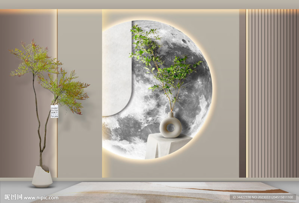 北欧奶油风简约直播间背景墙