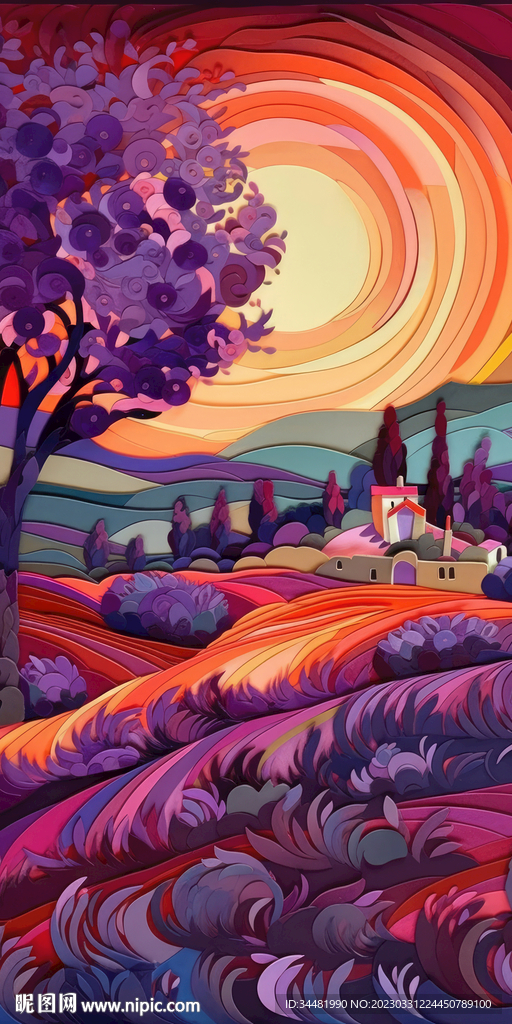 印象派日落日出