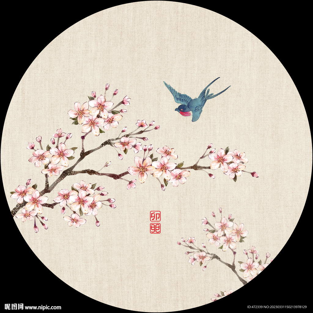 新中式手绘花鸟国画装饰画