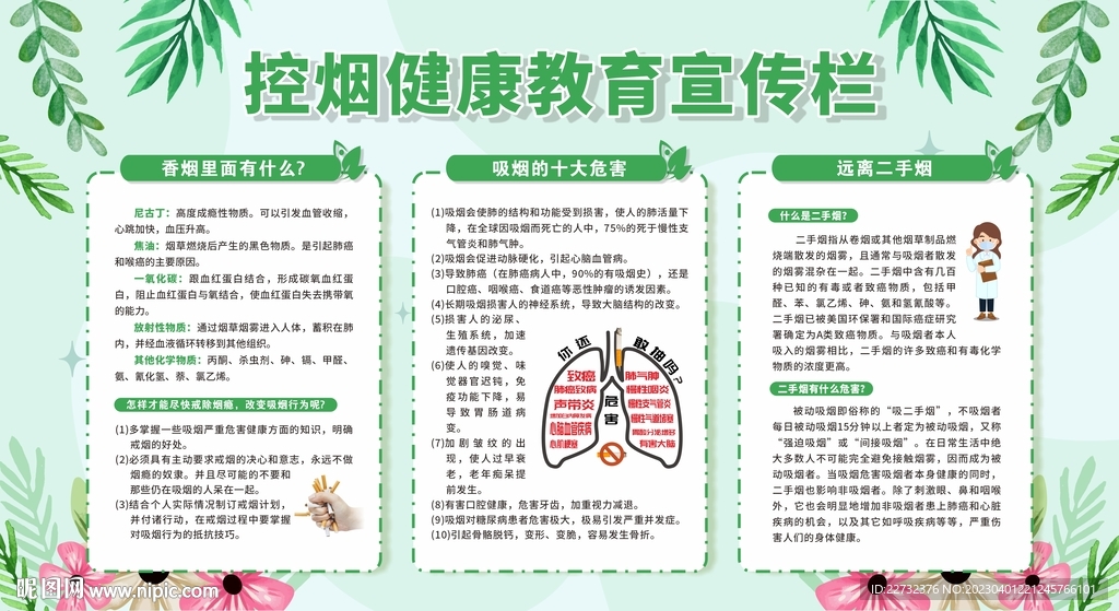 控烟健康教育宣传栏
