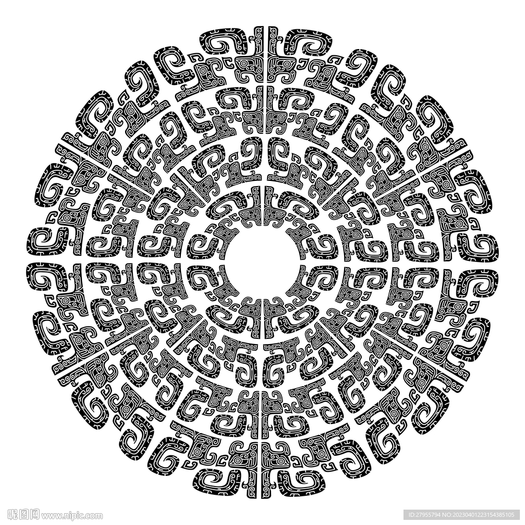 青铜器矢量图案圆环