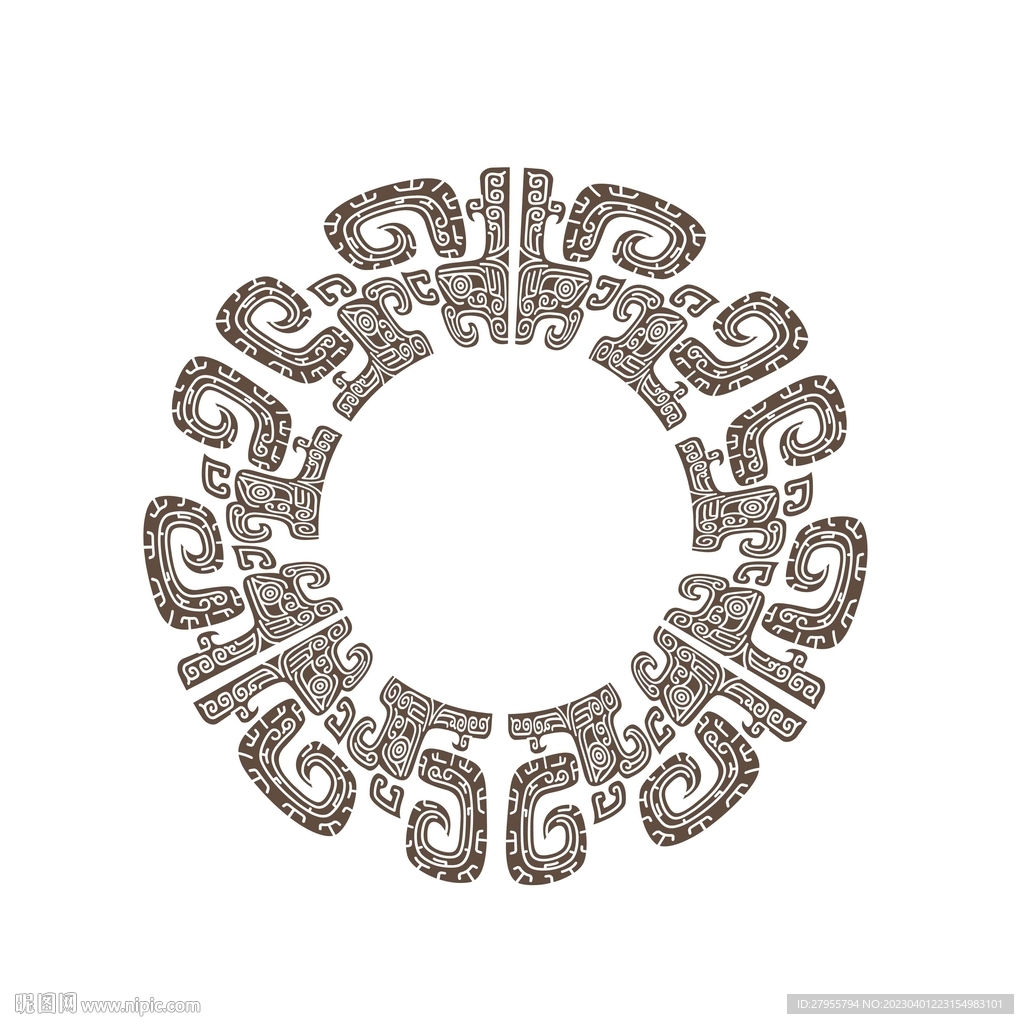 青铜器图案矢量传统背景