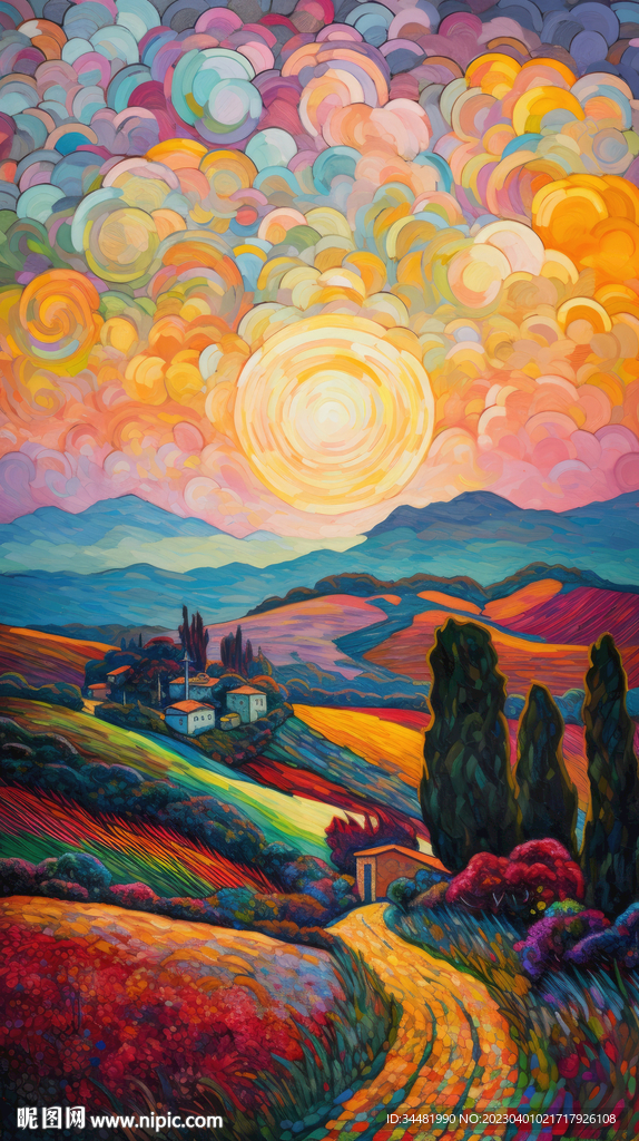 印象派日落日出