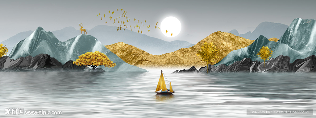 新中式现代山水装饰画