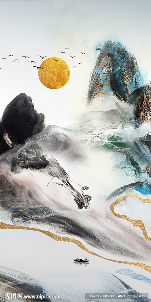 新中式水墨山水装饰画