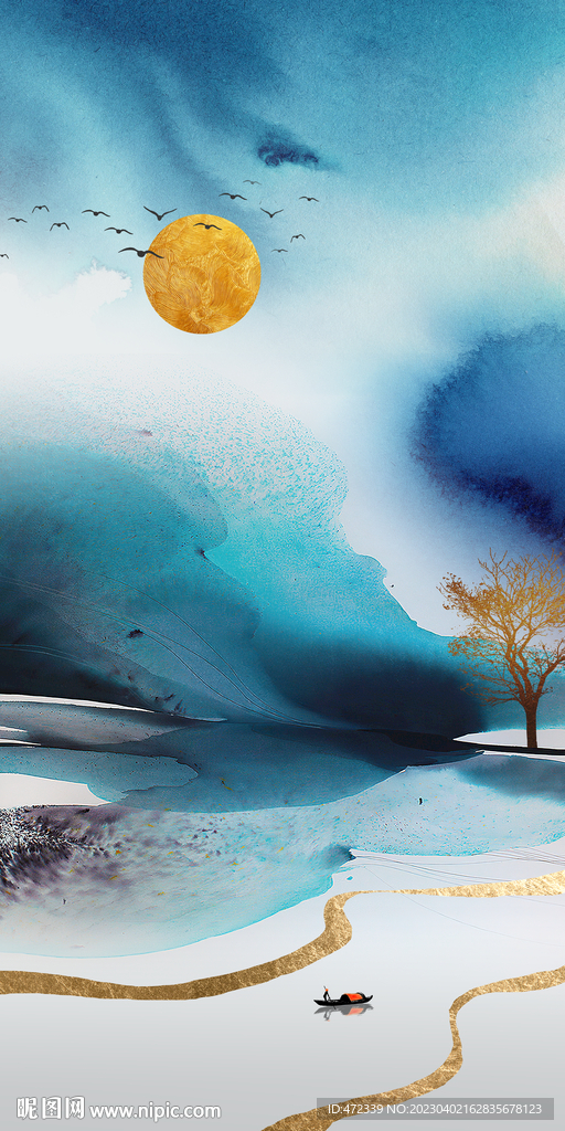 新中式水墨山水装饰画