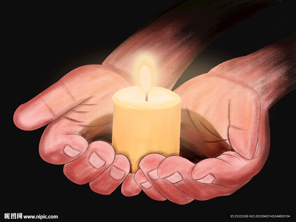 手捧蜡烛手势