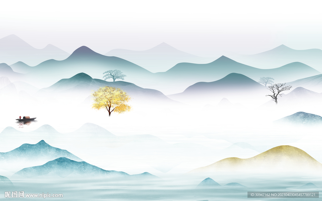 意境 热门新款山水 tIf分层