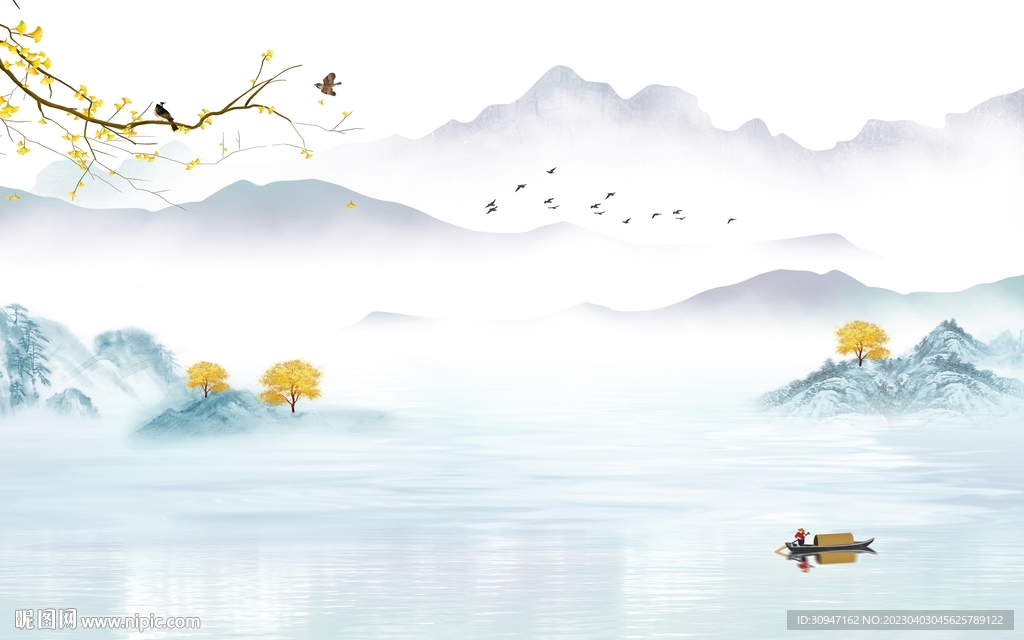 现代 热门新款山水 tIf分层