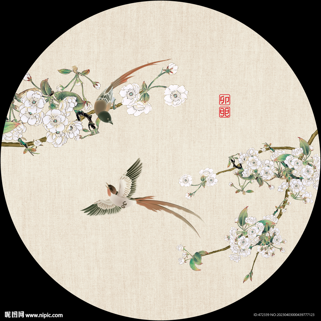 新中式手绘花鸟国画装饰画