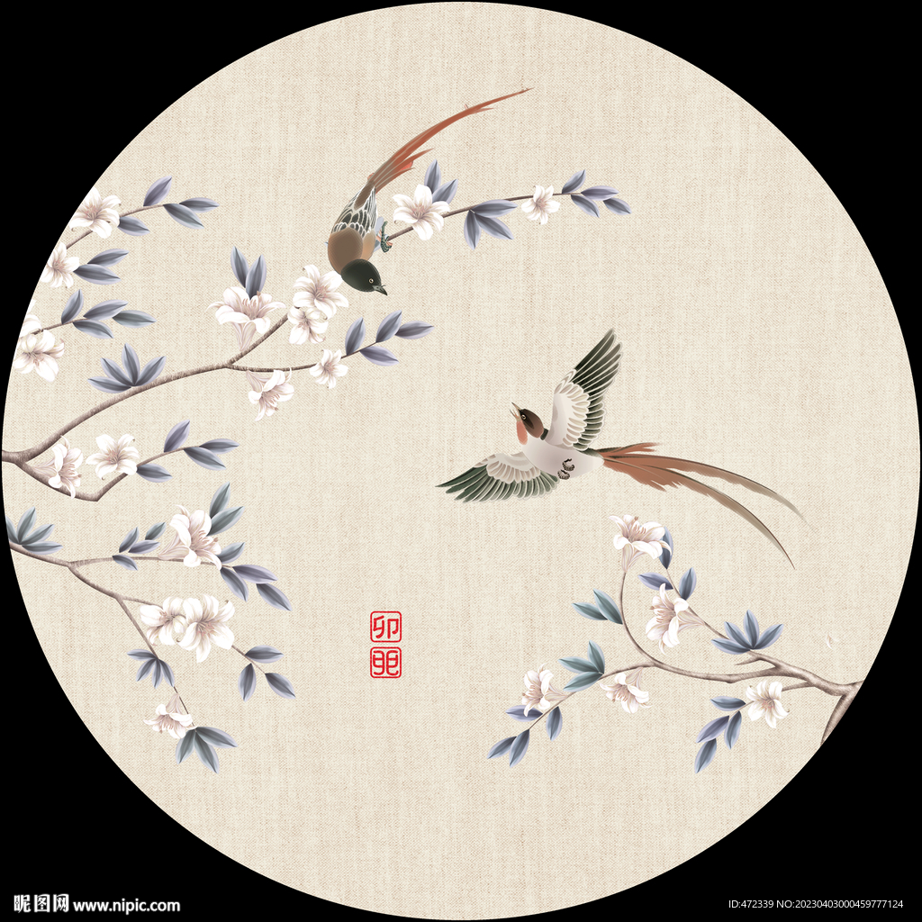 新中式手绘花鸟国画装饰画