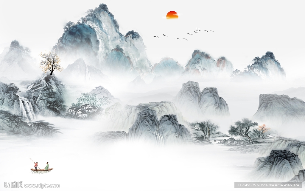 高档 热销中式山水 TiF分层