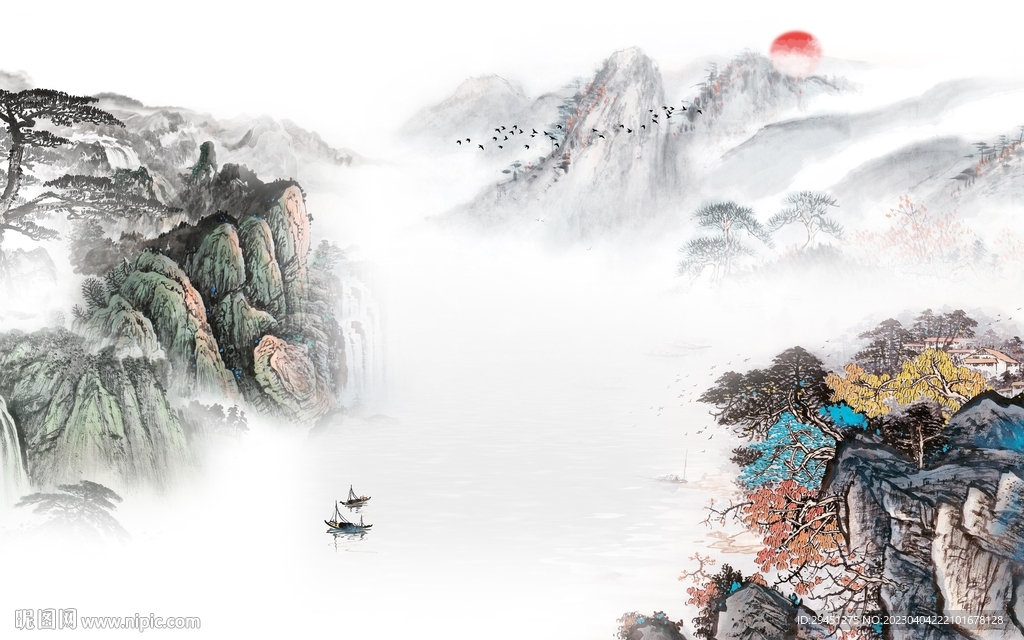 现代 热销中式山水 TiF分层