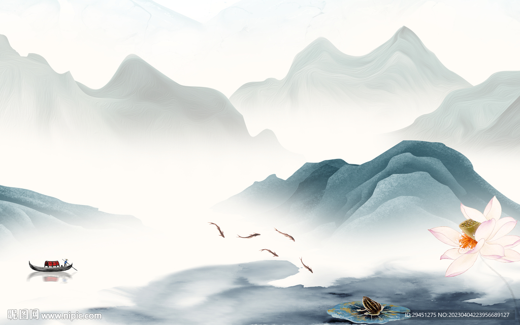 大气 热销中式山水 TiF分层