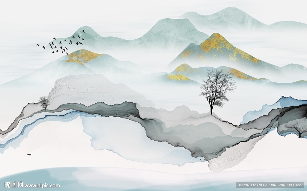 最新 电视客厅山水 tif分层