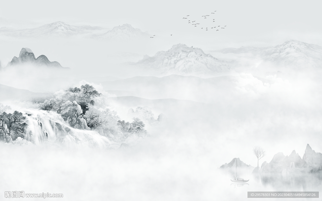 新款 意境背景山水 tIf分层