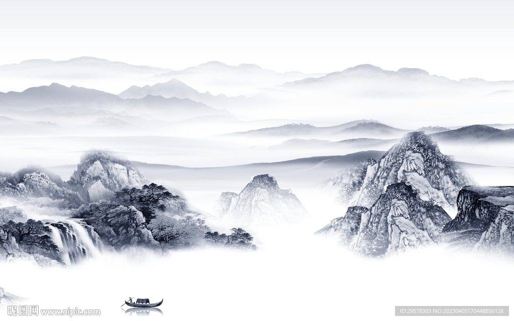 高清 意境背景山水 tIf分层