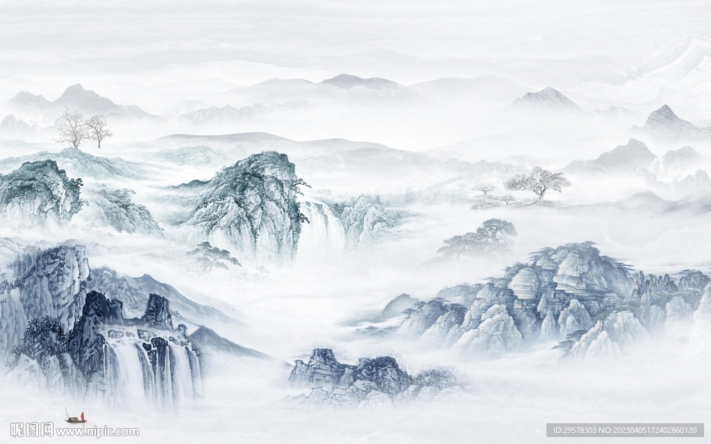 简约 意境背景山水 tIf分层