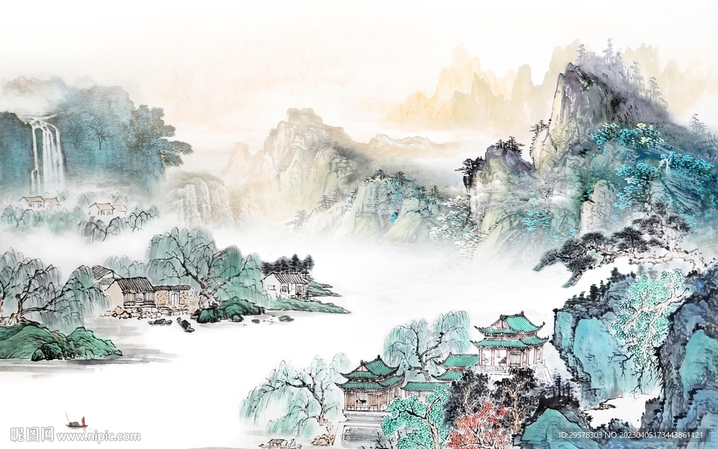 爆款 意境背景山水 tIf分层