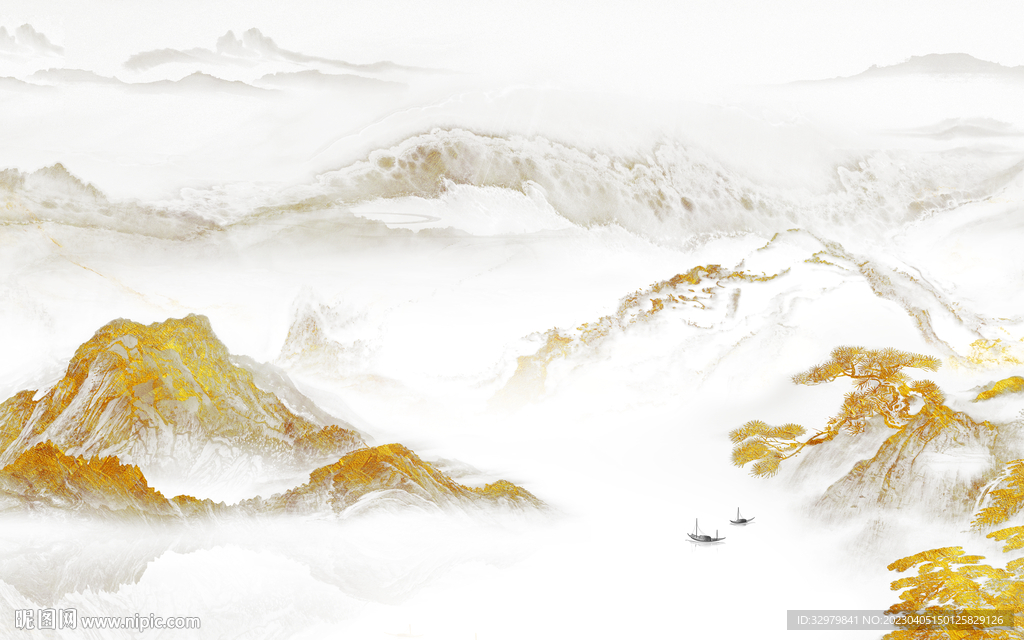 大气 简奢中式山水 tif分层