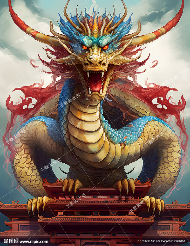 中国龙国潮风装饰画