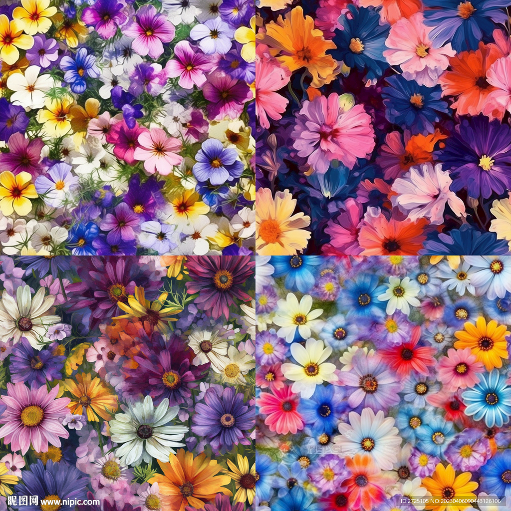 水彩花 手绘花 油画花 真丝印