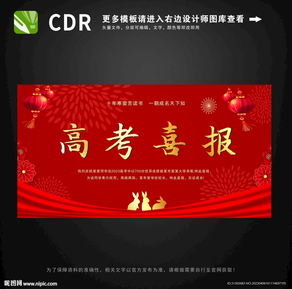 高考喜报大气展板