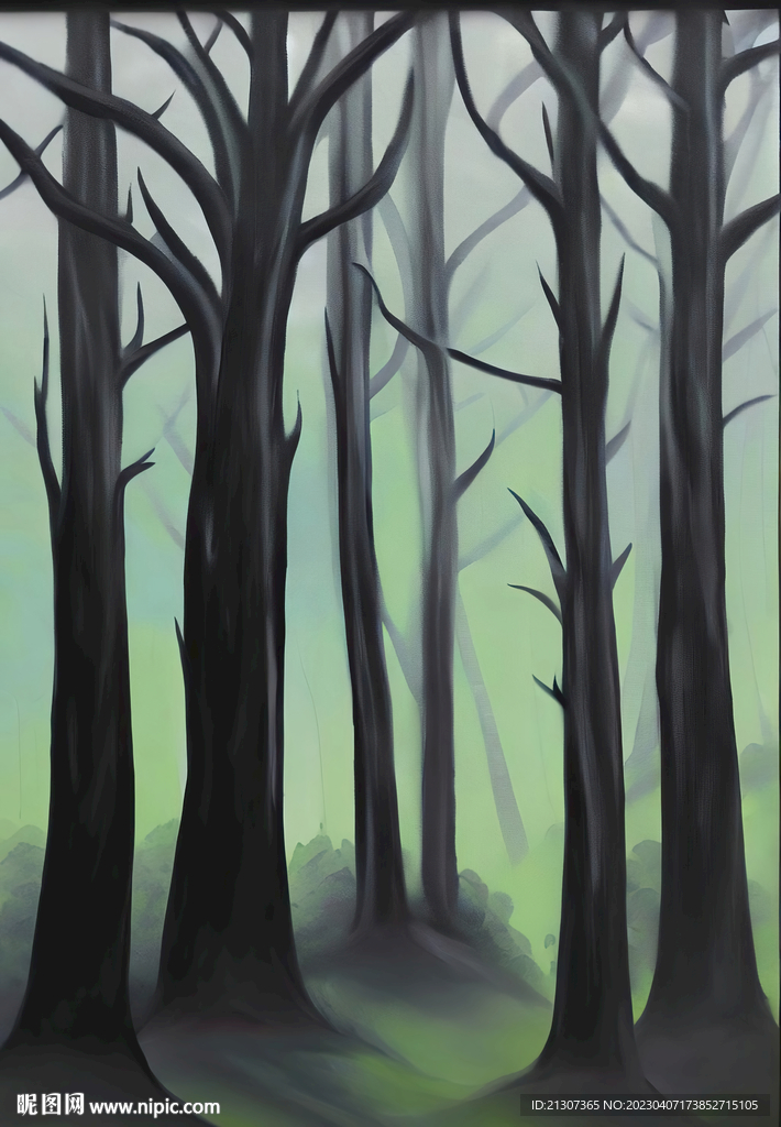 森林插画装饰画