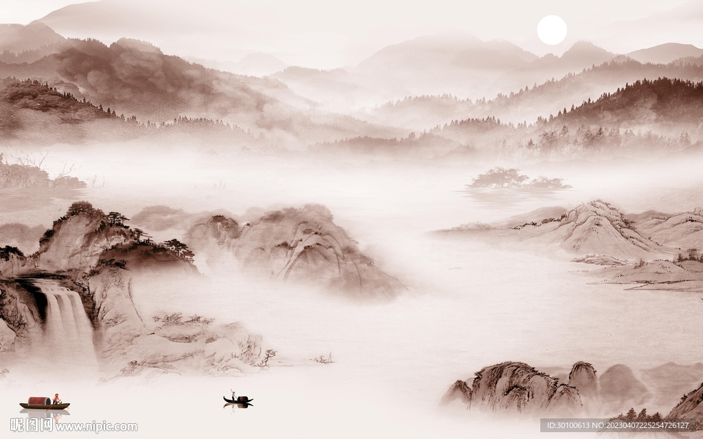 新款 简约电视山水 Tif分层