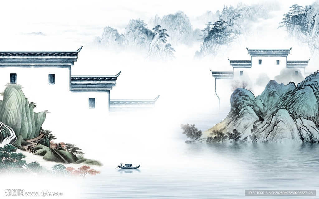 人气 简约电视山水 Tif分层