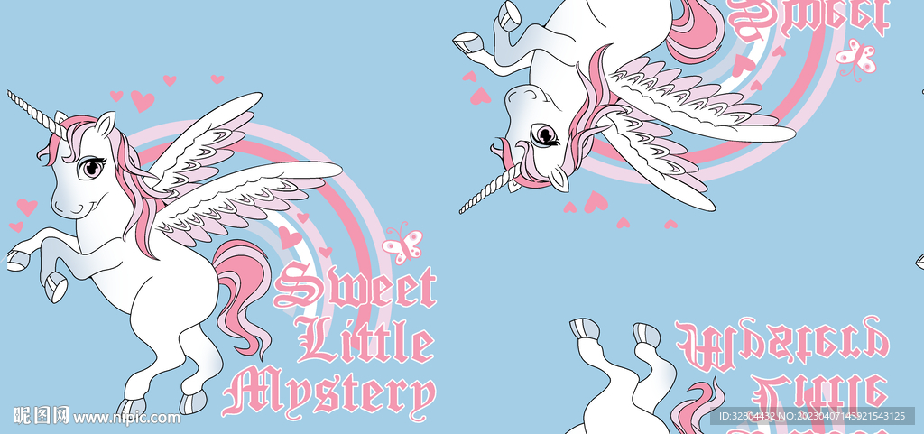 卡通 飞马 彩虹