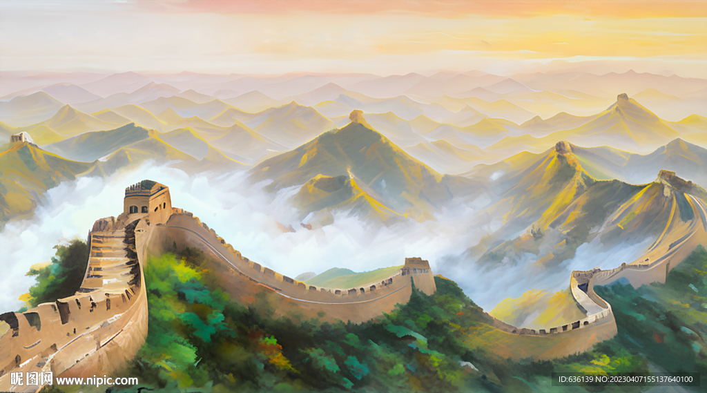 长城 油画 装饰画