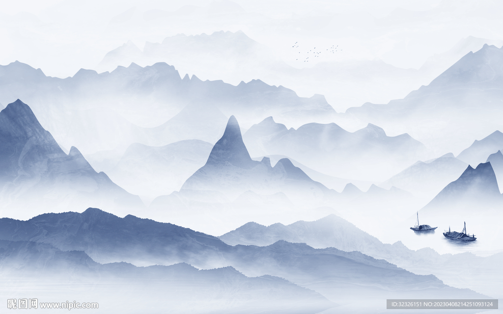 大气 简约背景山水 tif分层