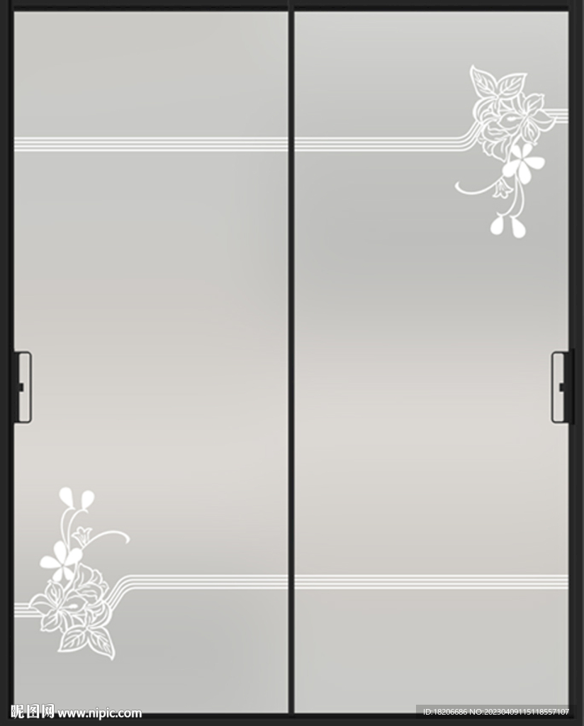 高清透底白色移门图案